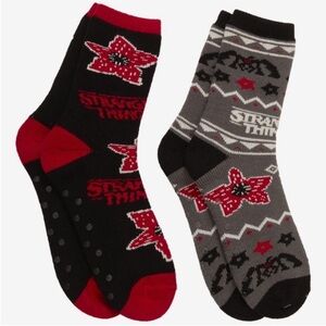 Stranger Things Black and Gray Socks Set Thermal / grip soles